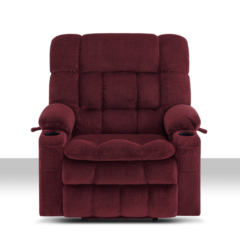 26.4" Seat Width Dual Motor Power Recliner Lift Chair with Massage and Heat, Infinite Position, Fabric, Red