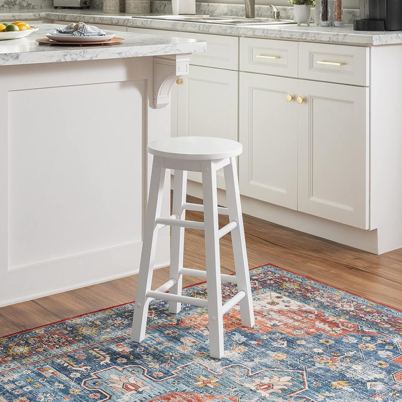 Tabouret de comptoir avec siège rond, finition bois / métal