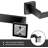 Matte Black Bathroom Hardware Accessories Set - Towel Bar, Hooks, Rings, Paper Holder (10 Pieces)