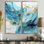 Charme de glacier bleu et blanc - 2 impressions sur toile modernes beiges