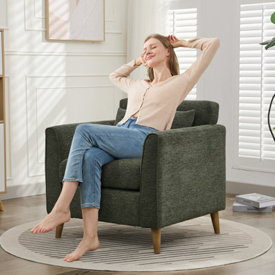 Chaise d'appoint rembourrée avec coussin Carlaya