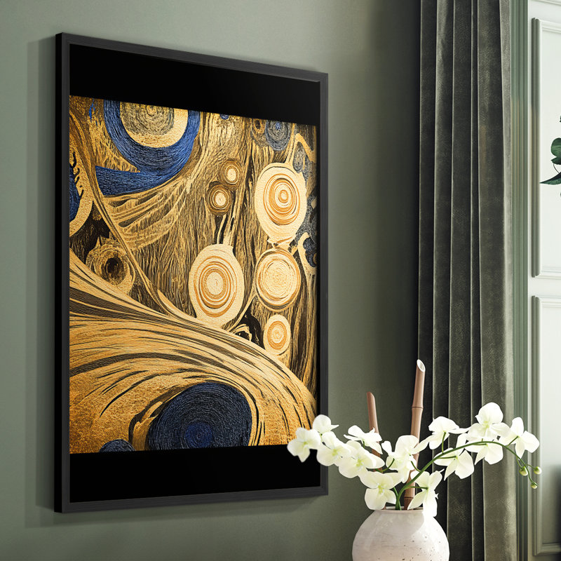«Abstract Abstract», reproduction encadrée - prêt à accrocher, H 14 po x l 11 po, Noir