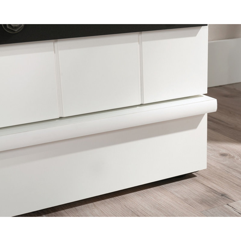23.307'' Wide 4 - Shelf Storage Cabinet, White/Black