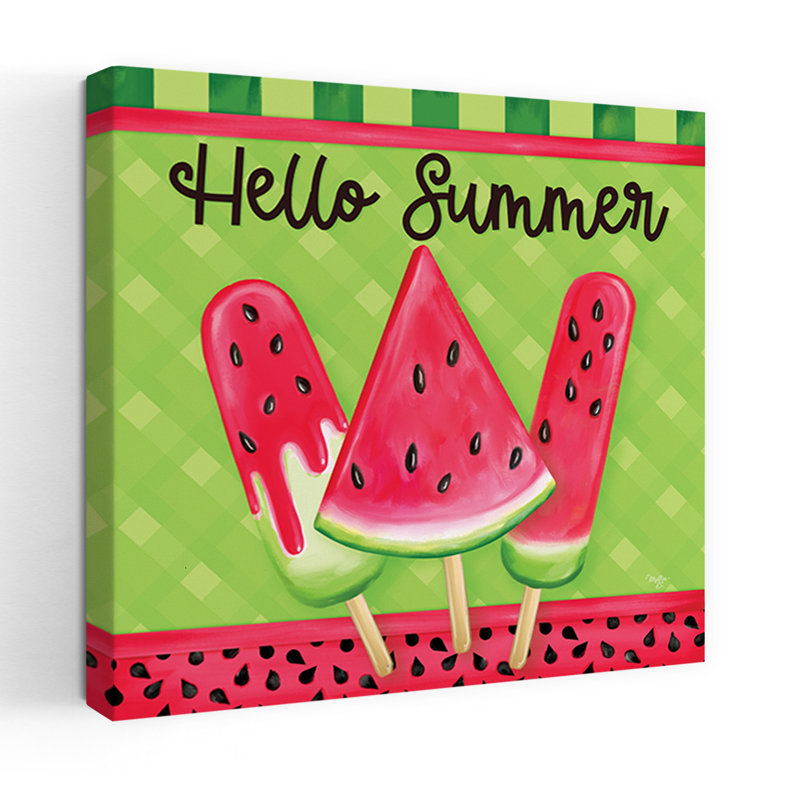 Hello Summer Contemporary Summer Art, 36" H x 36" W