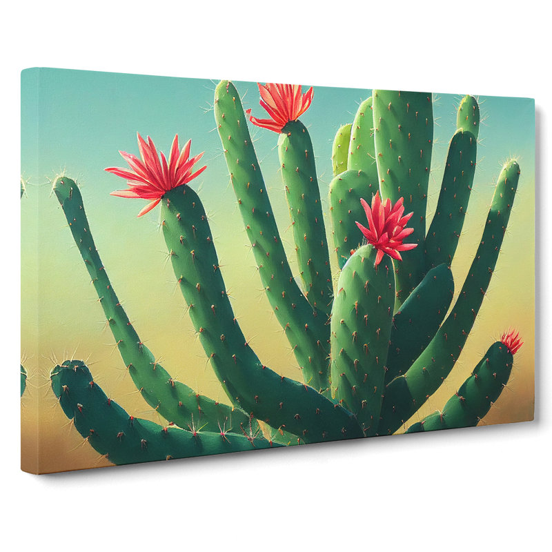 Feisty Cactus - Wrapped Canvas, 50cm H x 76cm W x 3cm D