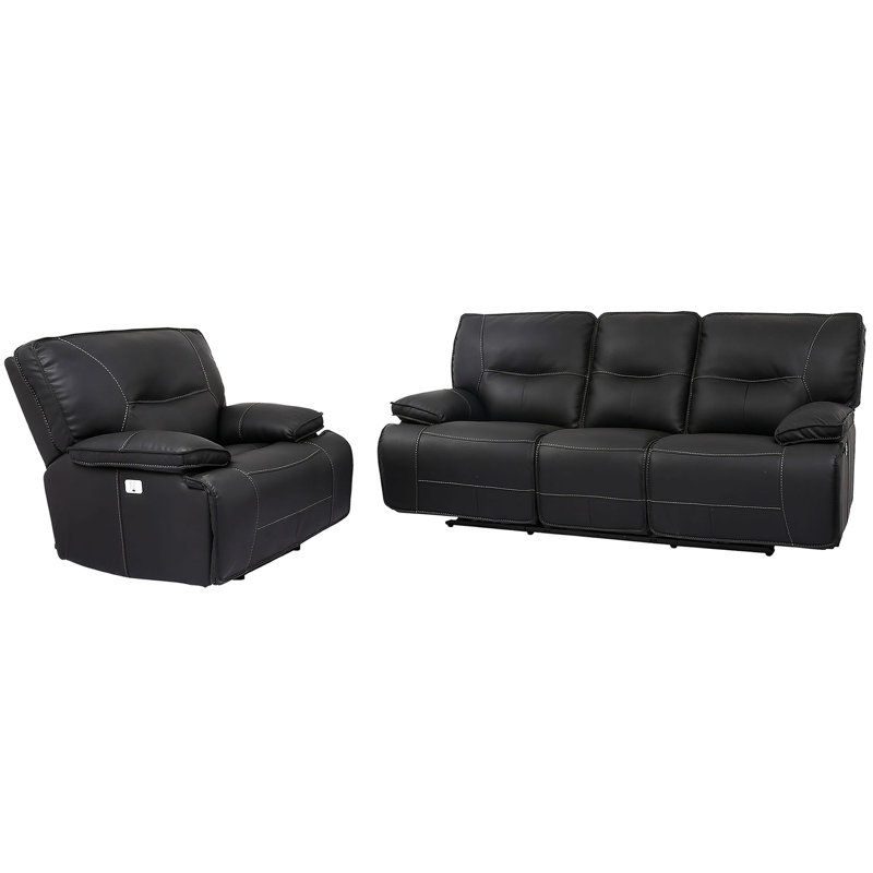 Canapé inclinable électrique Pomona, Noir