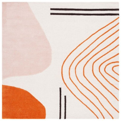 Felipe Handmade Wool Ivory / Rust Rug