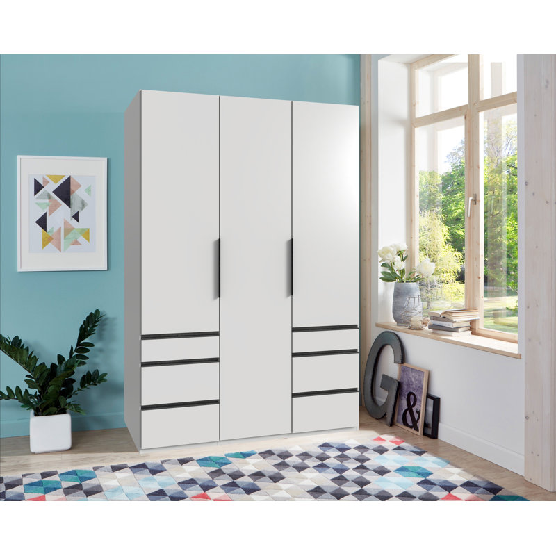 Guardino 3 Door Wardrobe, 216cm H x 150cm W x 58cm D, White