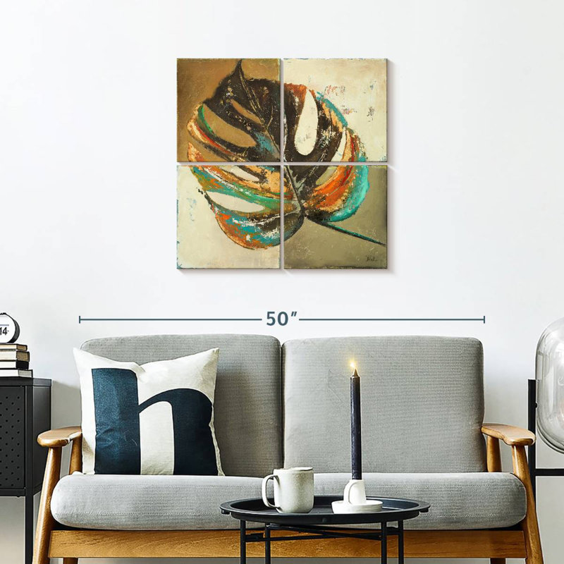 Harnek feuilles contemporaines II, H 26 po x l 26 po