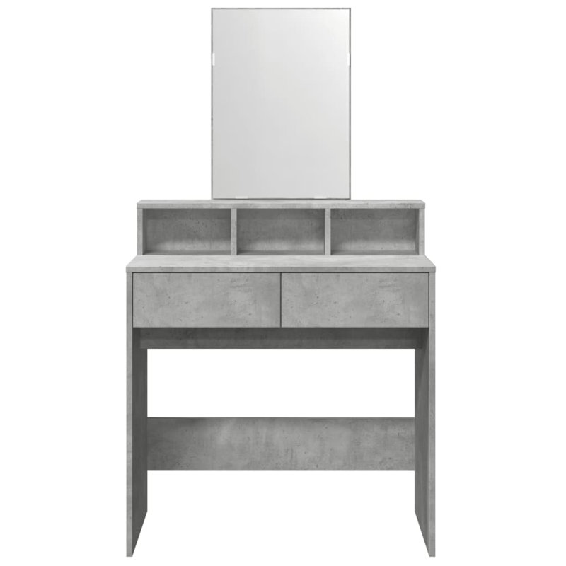 Dressing Table with Mirror, Concrete Grey
