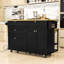 Îlot de cuisine Rosauro avec armoire de rangement, 4 tiroirs et porte-serviettes-992947089