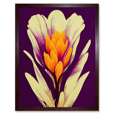 Vibrant Saffron Crocus Flower Abstract - Print
