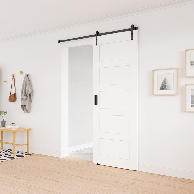 60-inch Matte Black Steel Sliding Barn Door Hardware Kit