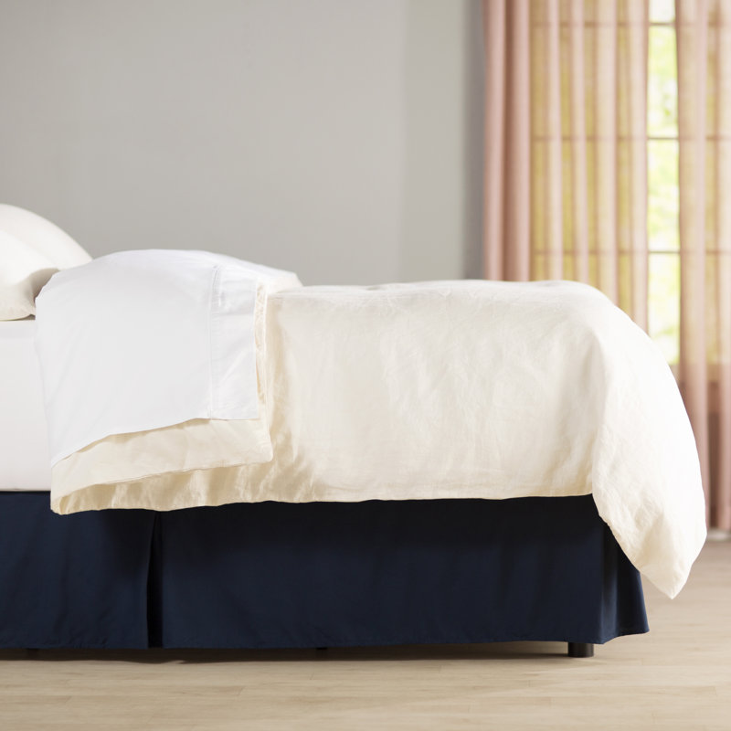 Jupe de lit en microfibre 14 po - Basics by Wayfair ™, Double, Bleu marine