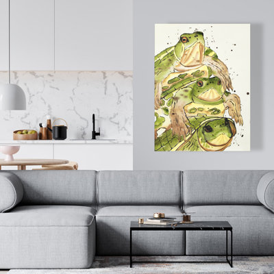 Three Aquatic Turtles Canvas - Illustrative Home Decor Art