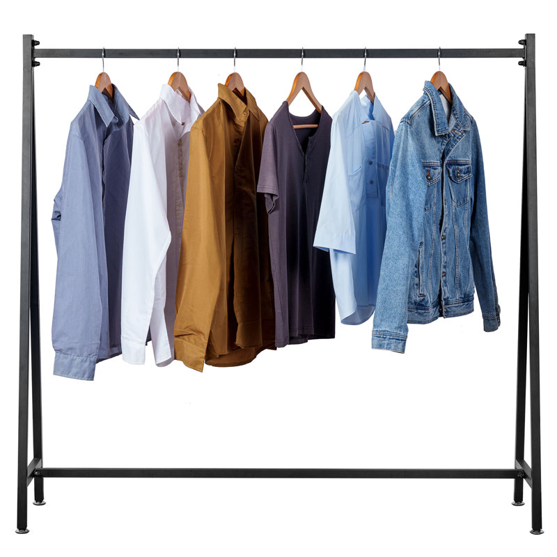 Maeanna 57.4'' Metal Industrial Pipe Clothing Rack