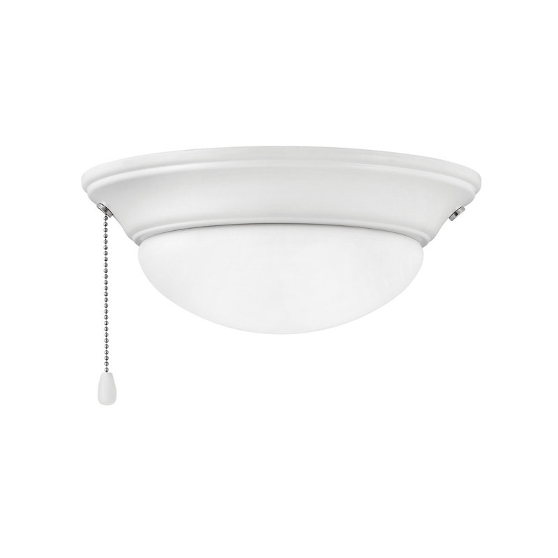 Small Low Profile Ceiling Fan Light Kit, Chalk White