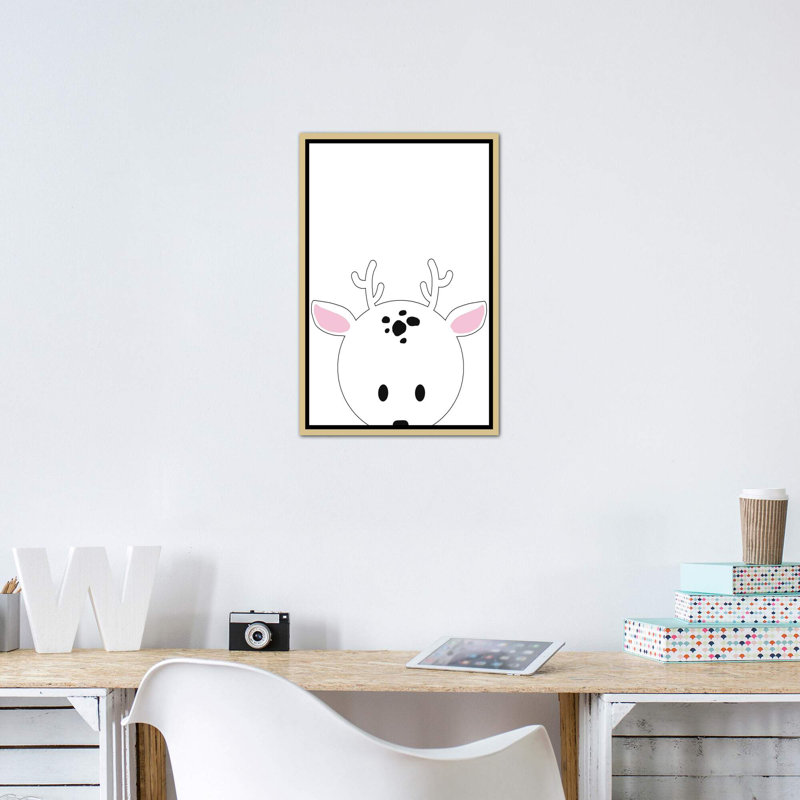 Art peekaboo i, H 26 po x l 18 po x P 1,5 po, Toile encadrée d'or