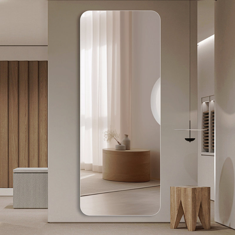 Miroir de coin argenté de haute qualité pour salle de bain avec miroir, 59,05 po x 14,96 po