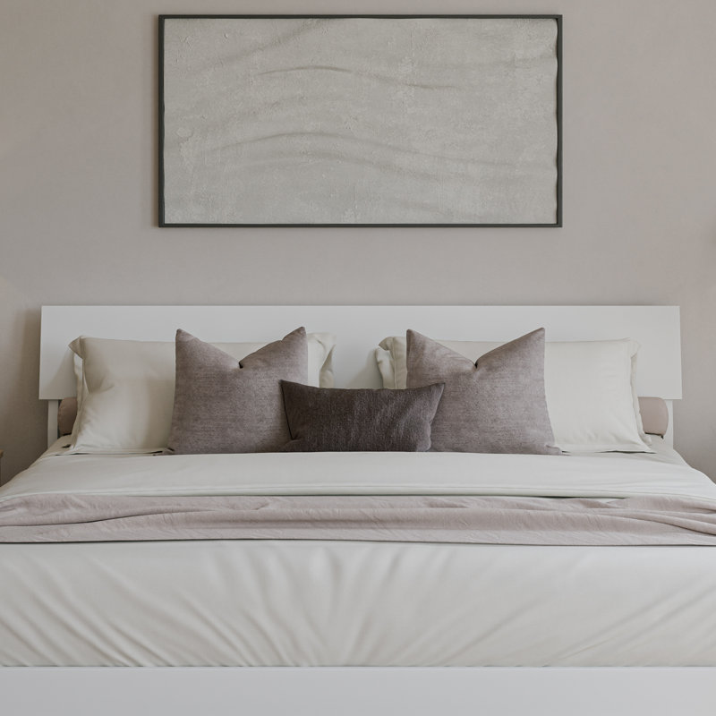  Bradford Wood Adjustable Panel Headboard, White, King