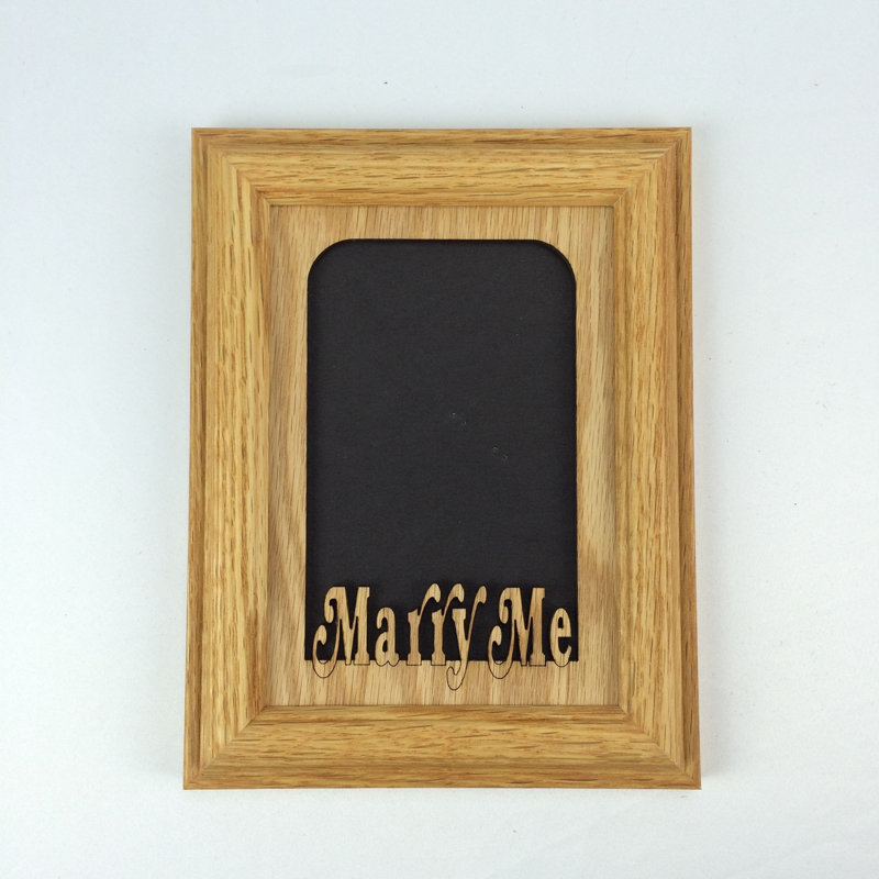 Oak Solid Wood Picture Frame with Mat, Horizontal