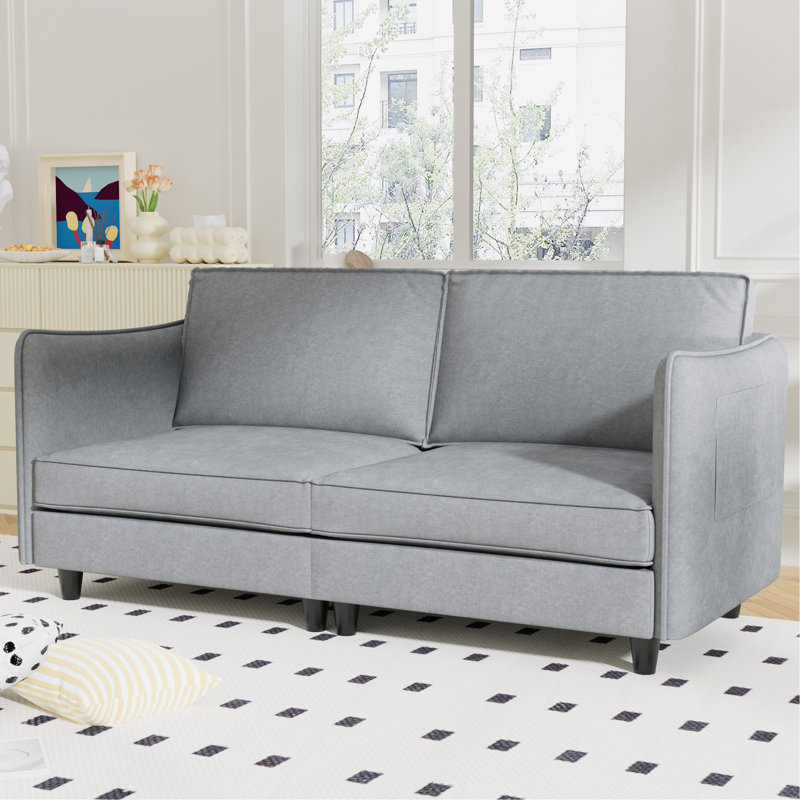 Dillon Fabric Upholstered 2-Seater Sofa, Gray Fabric