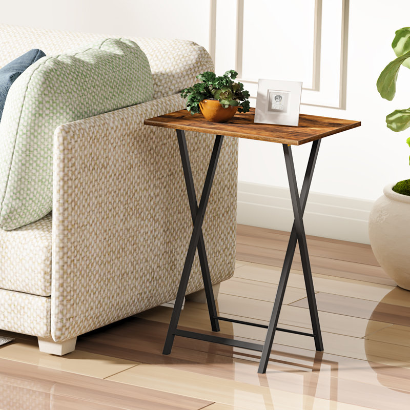 Ensemble de plateau de table avec support Kearra, Brun / noir