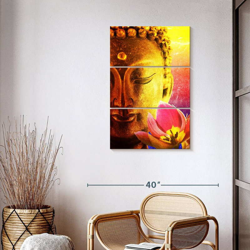 Superbe impression sur toile de Bouddha, H 24 po x l 38 po x P 1,25 po