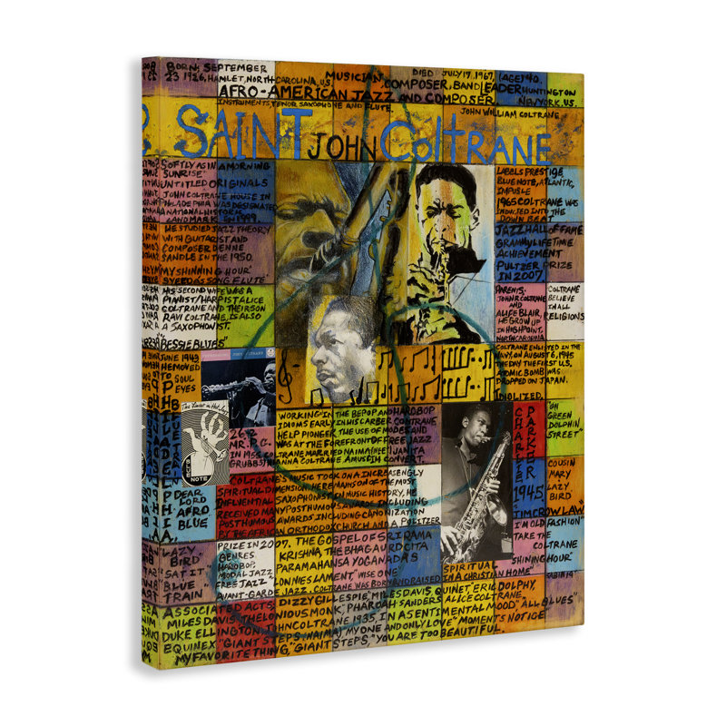 «Saint John Coltrane Collage» par Sabin, H 20 po x l 16 po