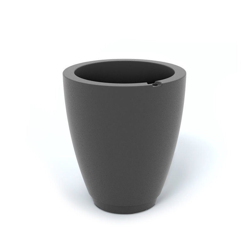 Caprio 18" Tall Black Round Self-Watering Planter for Outdoor Spaces