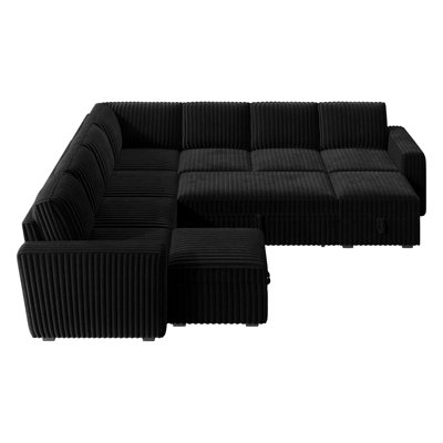 Canapé-lit modulaire rembourré avec rangement Hoelscher