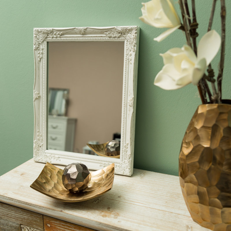 Dan Wood Flat Wall Mirror, White