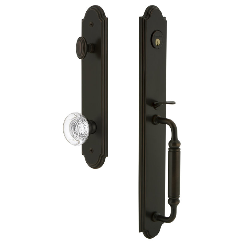 Complete Inactive Arc Dummy Handleset with Knob and Rosette, Timeless Bronze