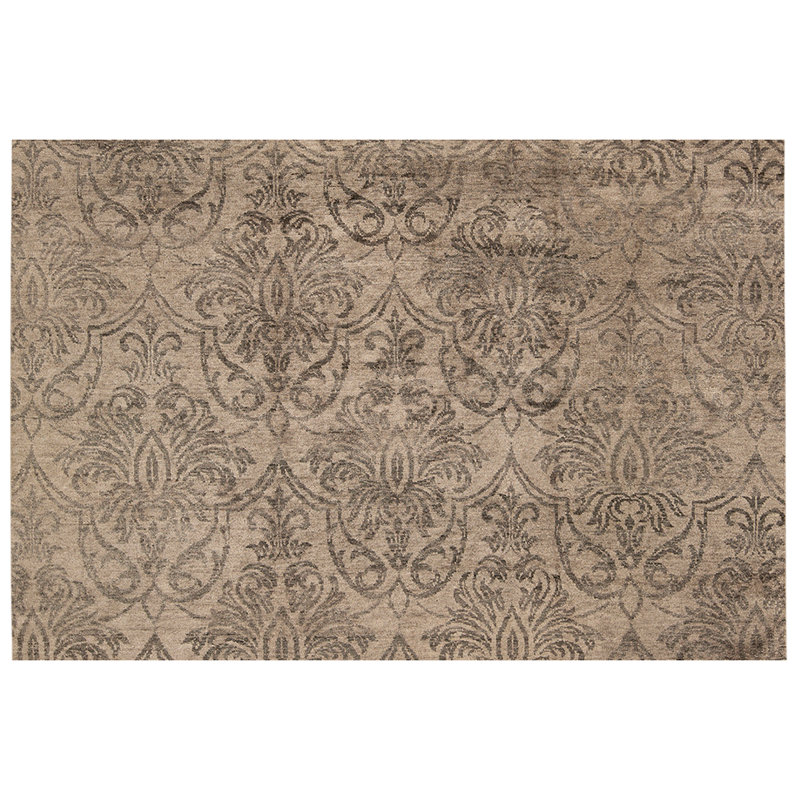 Tapis gris / ivoire noué à la main de haute qualité