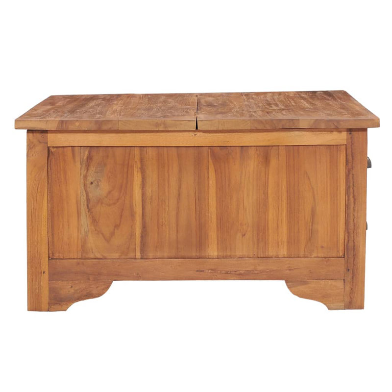 Coffee Table with Flip Top 65x64x35 cm Solid Teak Wood