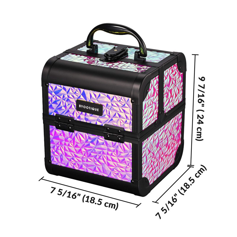 Organisateur de maquillage en aluminium Laerte, Sirène rose