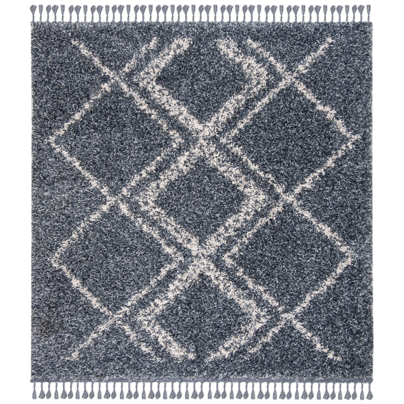 Strattford Pro Lux Shag 400 Performance Geometric Rug, Square 6'7"