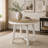 Round Extendable Dining Table with 16" Leaf Wood Kitchen Table