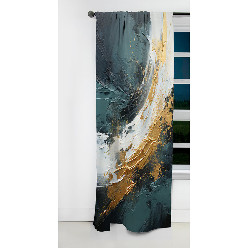 Osterley - Peinture abstraite rideau occultant - 1 panneaux, L 52 po x L 120 po