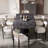 Velora 7 Pieces Modern Faux Marble Dining Table Set with Flutted Pedestal-360789477-360789482