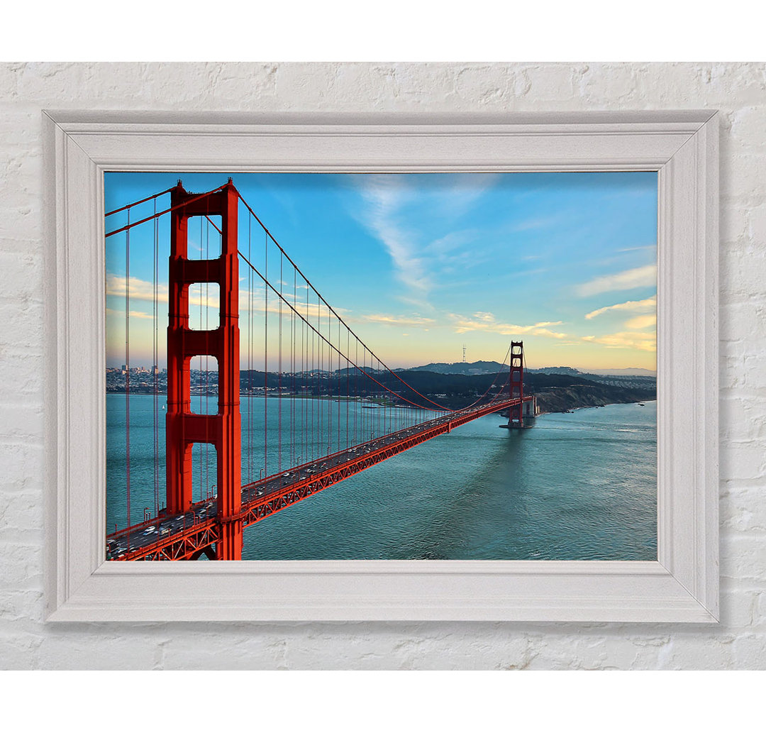 Golden Gate Bridge Blue Waters Gerahmter Druck