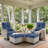 5-Piece Outdoor Swivel Glider Chair Set With Cushions, Ottomans And Side Table-615484128