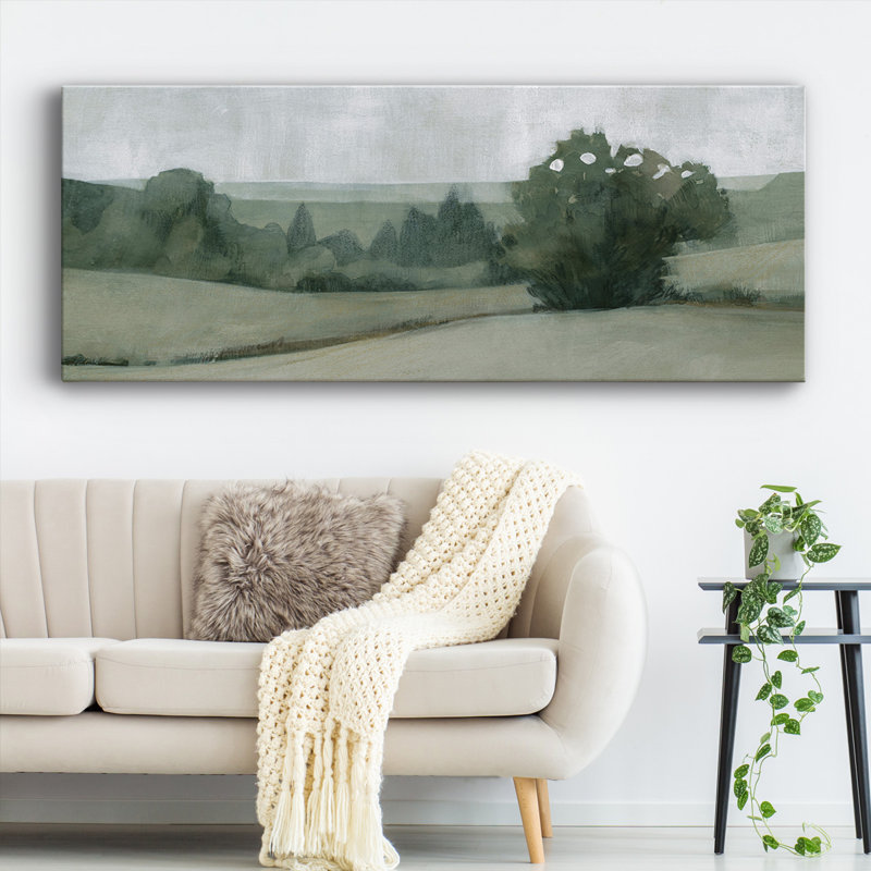 " Soft Green Landscape II ", 12" H x 30" W x 1.5" D