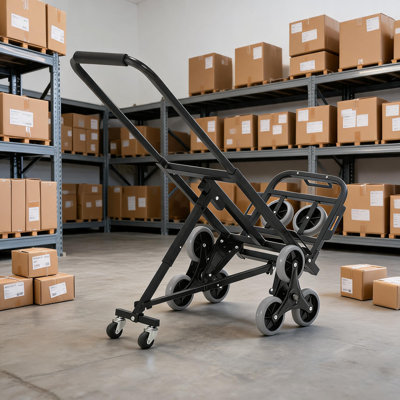 Heavy Duty Stair Climbing Hand Truck 550lb 10 Wheel 3 in 1 Collapsible Telescoping Handle