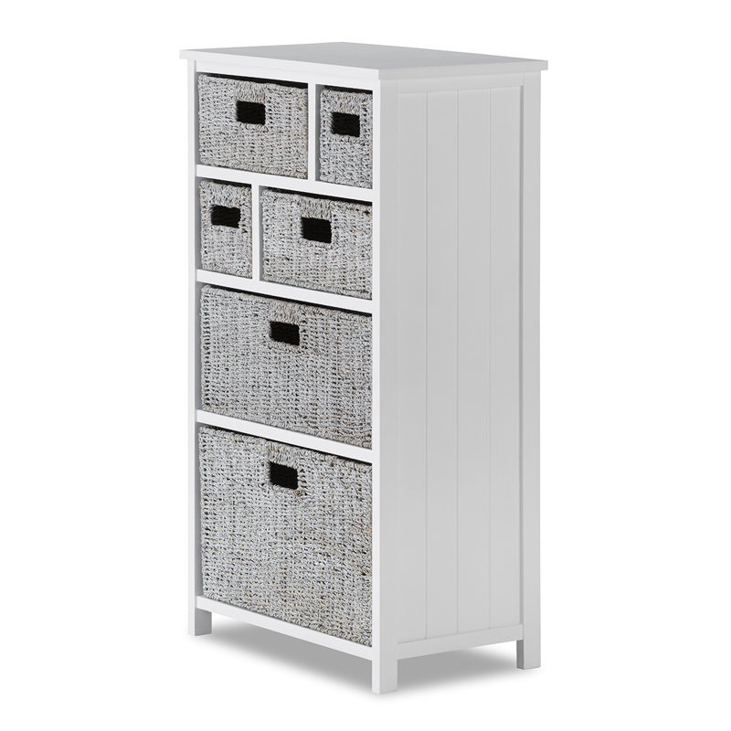 Erica Solid Wood 56cm W 6 - Drawer Chest of Drawers, White / White