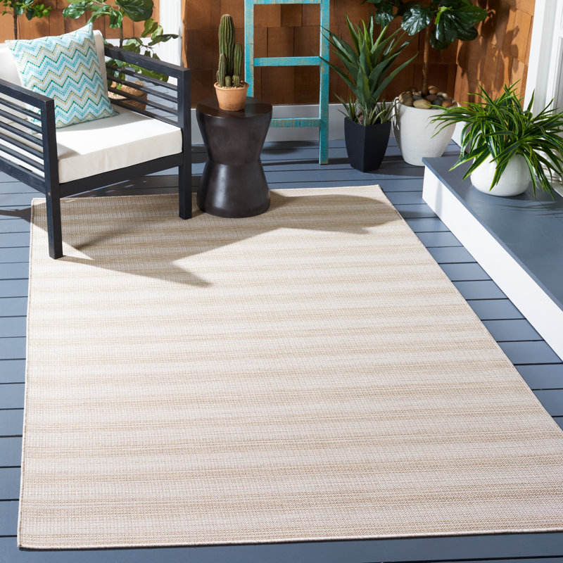 Tapis intérieur / extérieur beige Abeda, Rectangle 6 pi 5 po x 9 pi 6 po