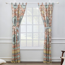 Boho Polyester Semi-Sheer Curtain Pair