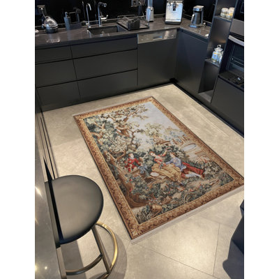 Tapis décoratif multicolore à motif de tapisserie multicolore