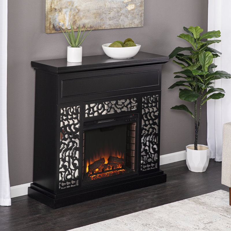 Marsallo Contemporary Electric Fireplace  Black