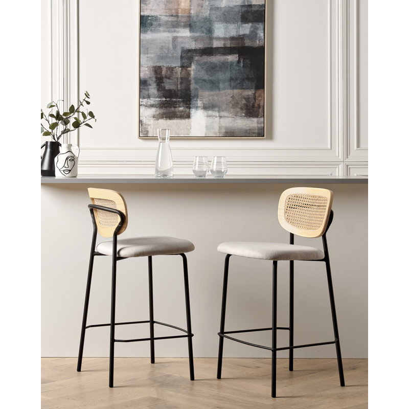 Vinehill Upholstered Counter Stool with Metal Frame